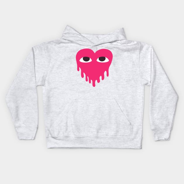 melted heart Kids Hoodie by @isedrawing